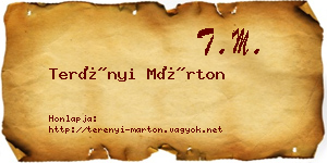 Terényi Márton névjegykártya