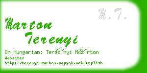 marton terenyi business card